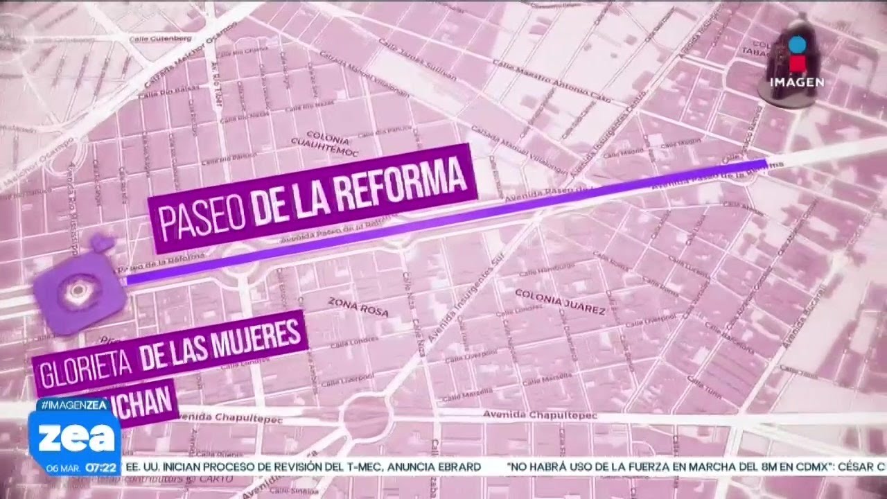 8M: Esta será la ruta de la marcha en la CDMX | Noticias con Francisco ...