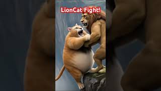 😂 LionCat Fight: Silly AI Vid Mayhem! 🦁😹😂 Funny Lion Cat Battle! 🦁 silly ai funny animal video