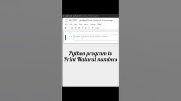 Python program to print Natural numbers #python #ytshorts #shorts