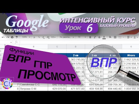 Функции ВПР, ГПР и ПРОСМОТР. Интенсивный курс "Гугл таблицы" урок 6