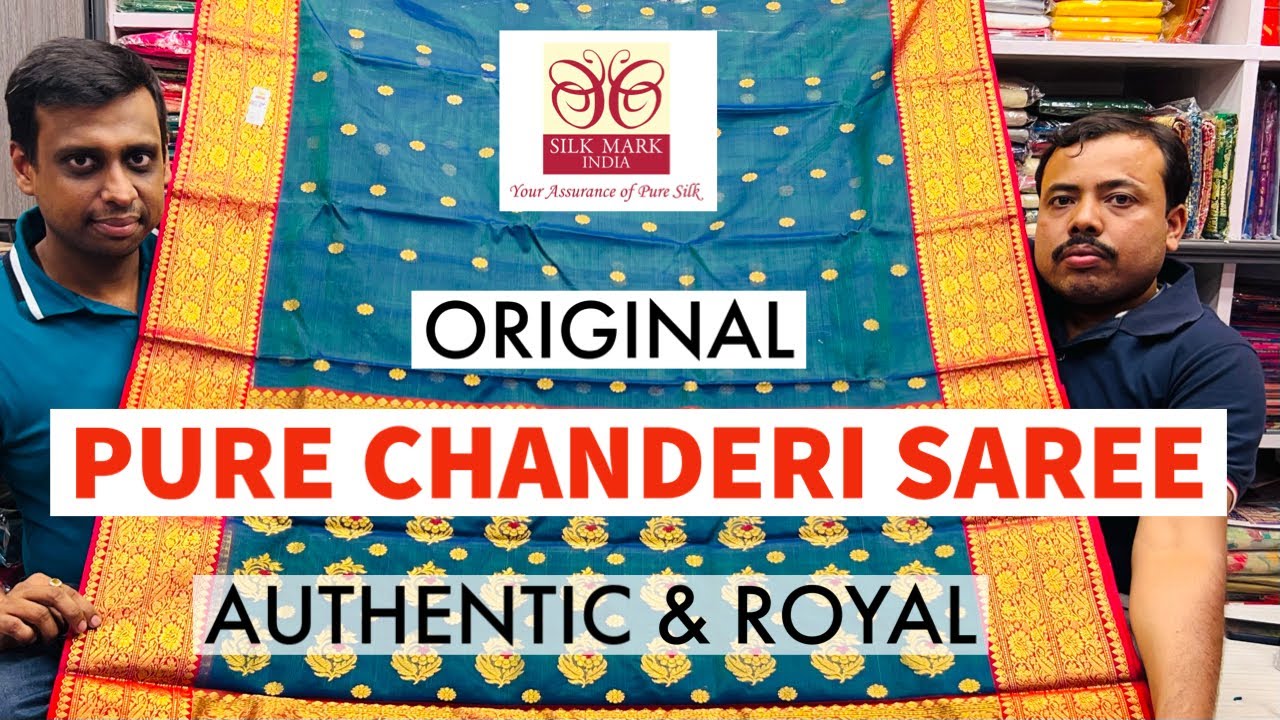 💯PURE CHANDERI SAREES WITH SILKMARK ADI INDIAN SILK HOUSE