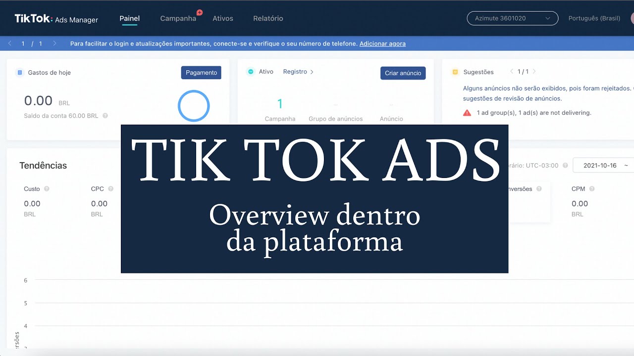 TIKTOK ADS - Primeiras Impressões - Overview Dentro do Gerenciador de ...