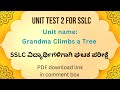 Grandma Climbs a Tree Unit test question paper with key answer | 10h class unit test question papers