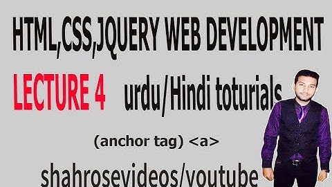 HTML in urdu/Hindi Lesson 4 (using anchor tag) by shahrosevideos HD