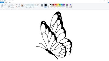 How to draw a Butterfly in Ms Paint | Butterfly Drawing Easy.