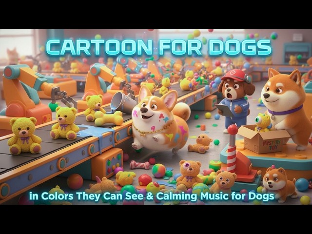 Dog Cartoon in Colors They Can See 🌟 TV for Dogs to Watch for Comfort 🌸 Music for Dogs to Relax ✨