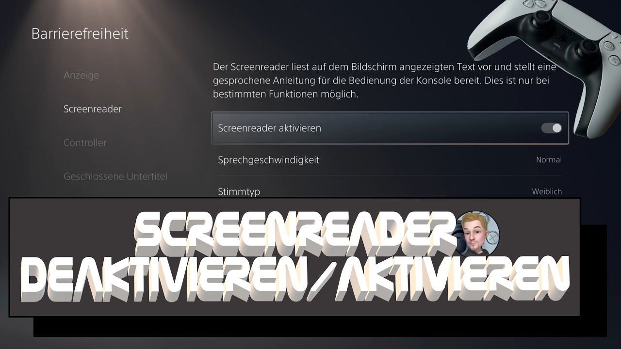 PS5 SCREENREADER DEAKTIVIEREN (PlayStation 5). Deutsch - YouTube