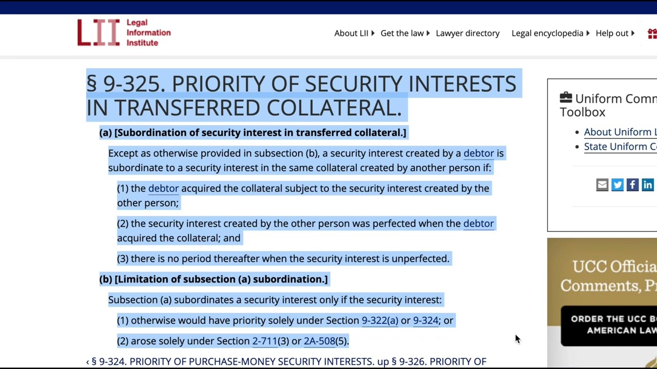 U.C.C. - ARTICLE 9 Part 3 Subpart 3. Priority Continued