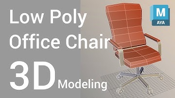 Low Poly Swivel Office Chair 3D modeling (Autodesk Maya Tutorial)