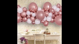 DIY: Elegant Rose Gold Balloon Garland Tutorial | Party Decoration Ideas 🌹🎈