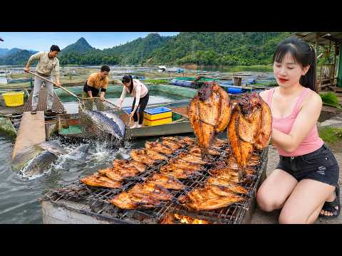 Buying Lots of Fish from a Big Lake - Making Smoked Fish to Sell | شراء سمك وصنع مدخن للبيع