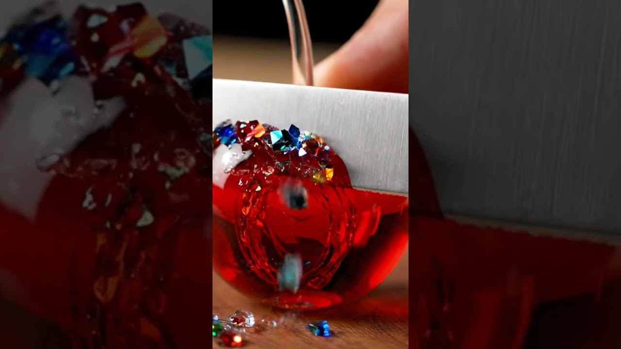 Cherry glass cutting ASMR 🍒✨ So satisfying 