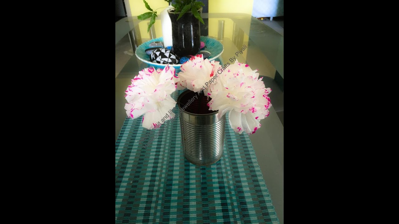 DIY Home decor Paper flower using toilet tissue paper/ school craft
