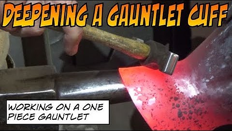 Making a medieval gauntlet. Deepening the cuff.
