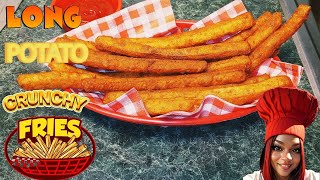 HOW TO MAKE LONG POTATO CRUNCHY FRIES🍟🥔🍟🥔