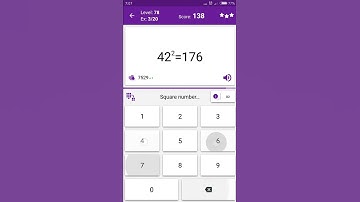 Math Tricks - Training mode - square numbers between 40 and 49 - level 078 (Number Keyboard)