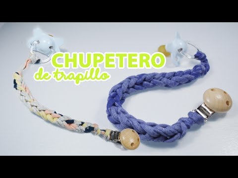 How to make a pacifier clip from t-shirt yarn