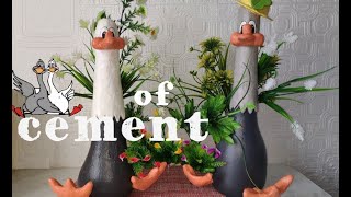 DIY GARDEN FIGURES / Crafts for a garden and a summer residence / Cement flower bed decor