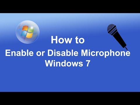 Enable Disable microphone in windows 7