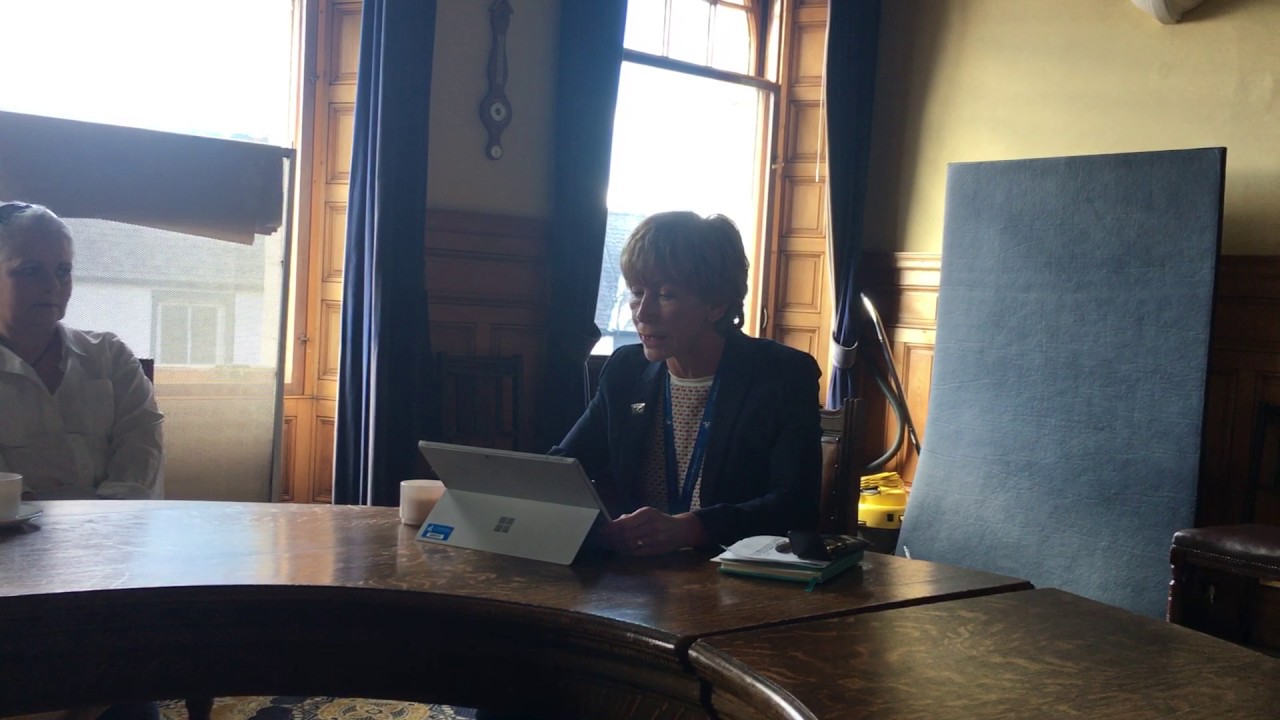 Angus Council chief executive Margo Williamson announces the results of the Carnoustie BID ballot