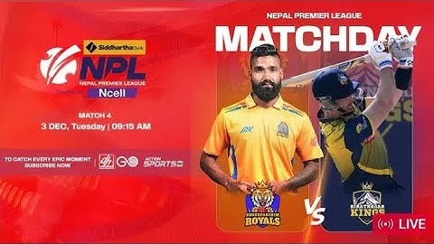 SUDURPASHIM ROYALS VS BIRATNAGAR KINGS || Siddartha Bank || Nepal Premier League powered by Ncell ||
