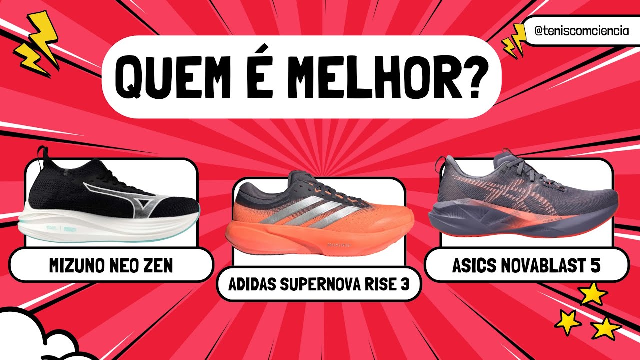 Qual o MELHOR tênis pau-pra-toda-obra? Asics Novablast 5 x Adidas Supernova Rise 3 x Mizuno Neo Zen