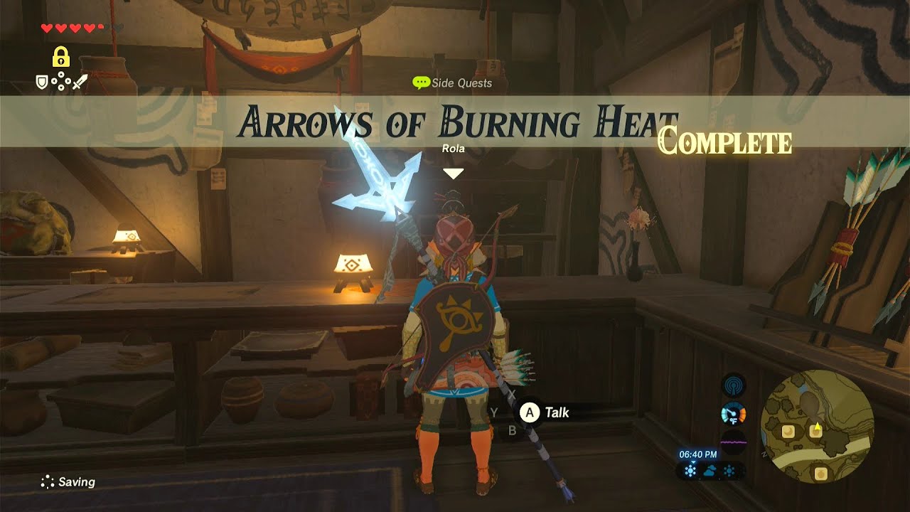 Arrows Of Buring Heat - Side Quests - Dueling Peaks - Breath of the Wild - Nintendo Switch Games