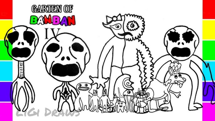 Garten of Banban 4 Coloring page / Coloring ALL NEW BOSSES + Ending Episode  / Cartoon - On & On NCS in 2023