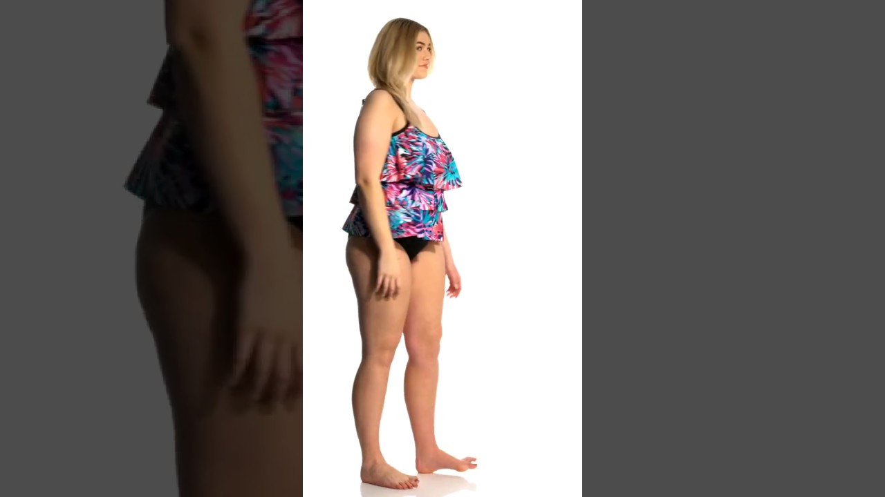 Maxine Plus Size Spinart Tiered Tankini Top | SwimOutlet.com