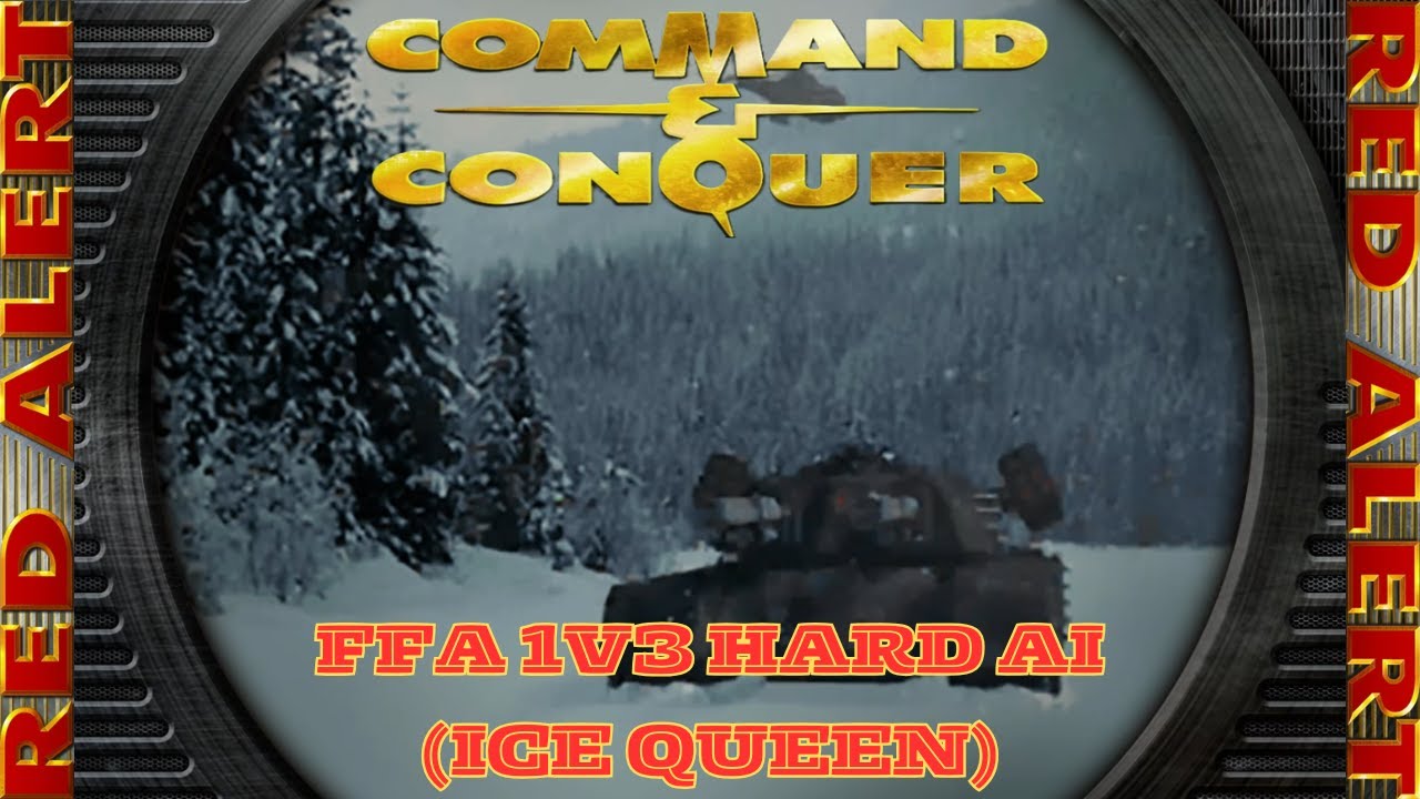 Command And Conquer Red Alert Skirmish FFA 1V3 Hard (Ice Queen) RTS Soviet Gameplay PC