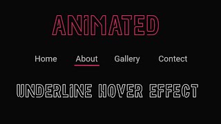 Animated text underline hover effective using HTML and CSS | Coder8077