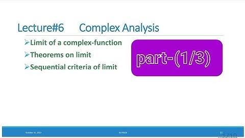 Complex analysis lec#6(1/3) Limit and theorms on limit in urdu/hindi