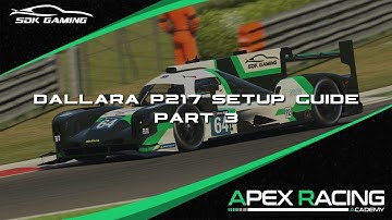 Apex Racing Academy Dallara P217 iRacing Setup Guide - Part 3