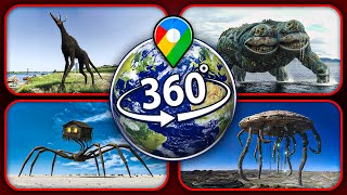 TOP 4: SCARY Real Creatures Spotted on Google Earth — VR 360°