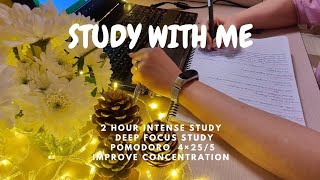 2HR Intense Study DeepFocus  Pomodoro 25/5 Exam Study Musicㅣbinaural beats for study Real time study by Study with Azin 210 views 1 month ago 2 hours