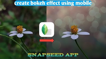 create bokeh effect using snapseed app |  snapseed editing |