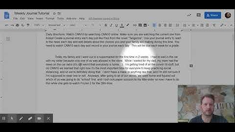 Weekly Journal Tutorial - Google Docs