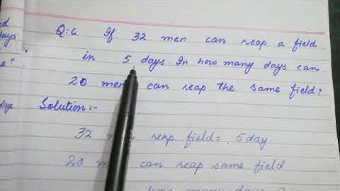 If 32 men can reap a field in 5 days. In how many days can 20 men reap the same field