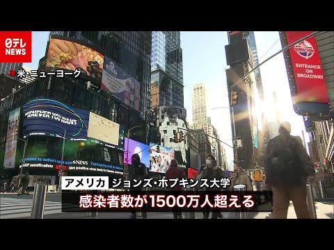 過去最悪ペースで感染　米１５００万人超に(2020年12月9日放送)