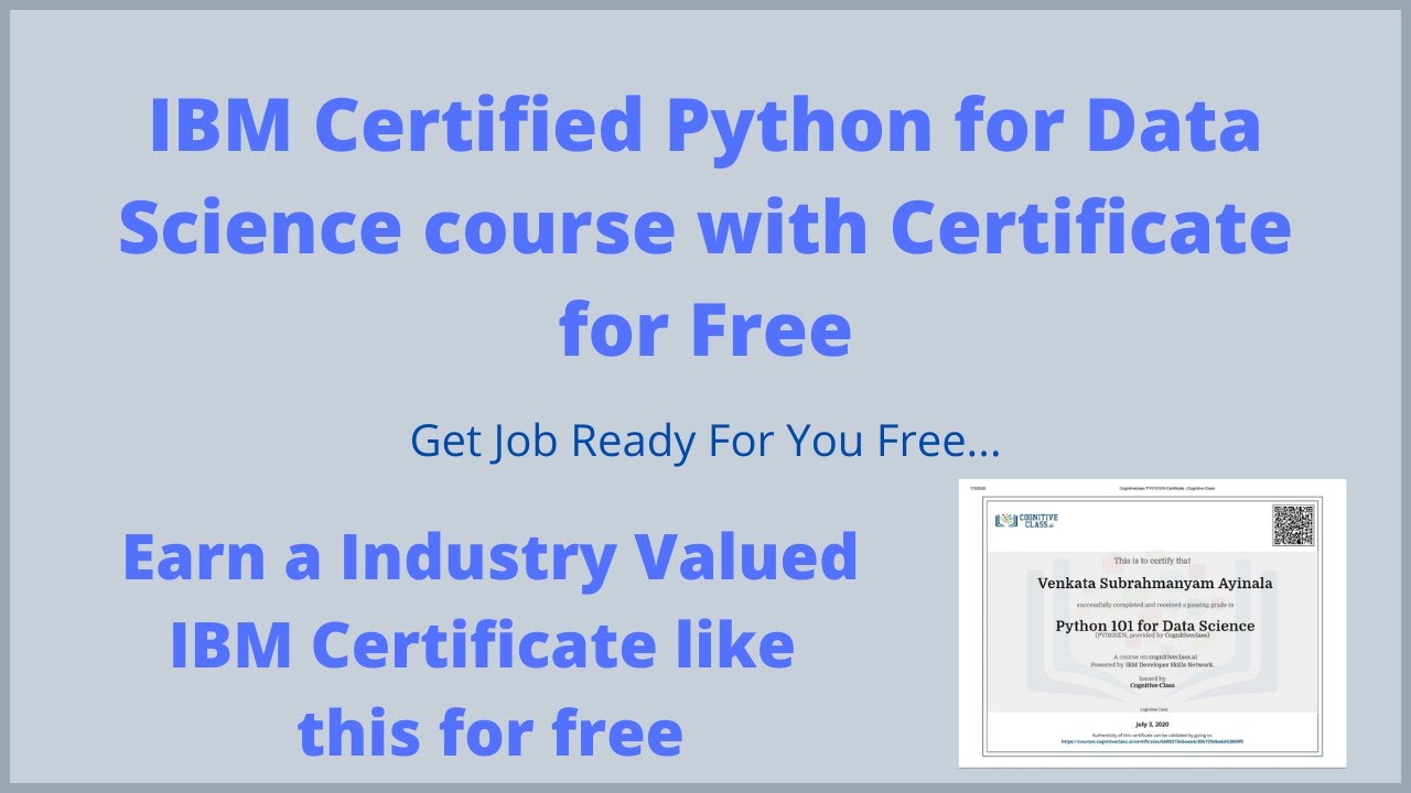 Free Python for Data Science Course with IBM Certificate || Earn IBM ...