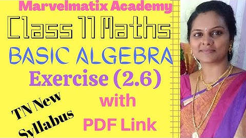 11th TN Maths volume 1 Exercise 2.6 full solutions with pdf link Algebra #mathsclass11 #marvelmatix