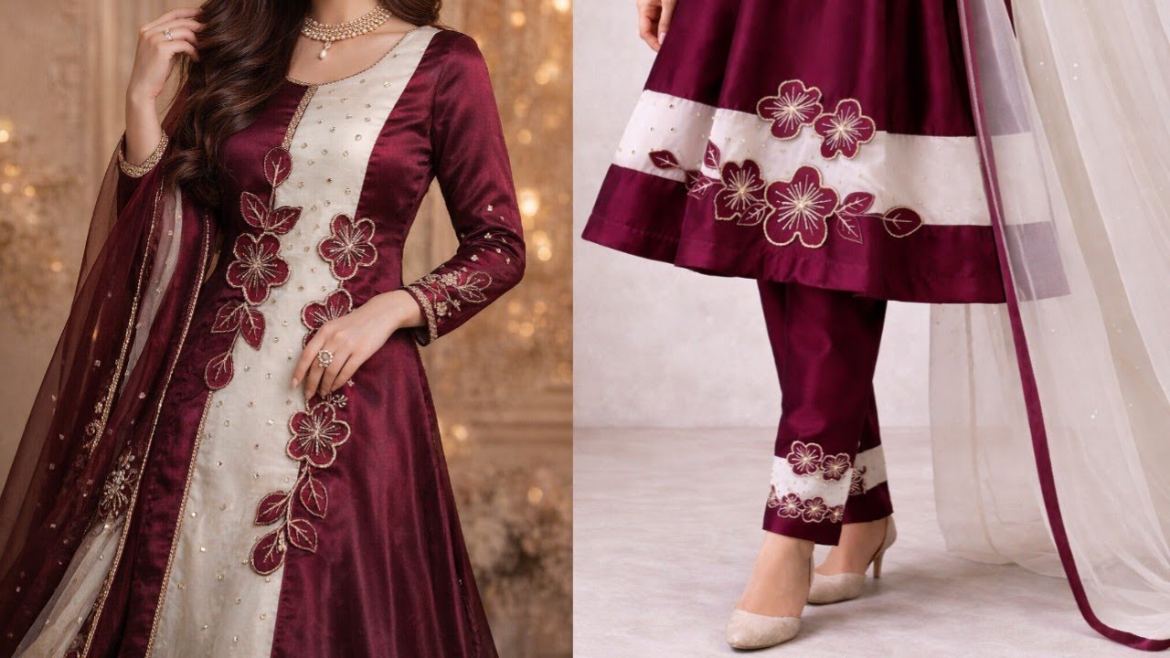 Simple Sewing Machine Cutwork Embroidery Design✨New Trouser design 2025🔥Cutwork Kurti Trouser design