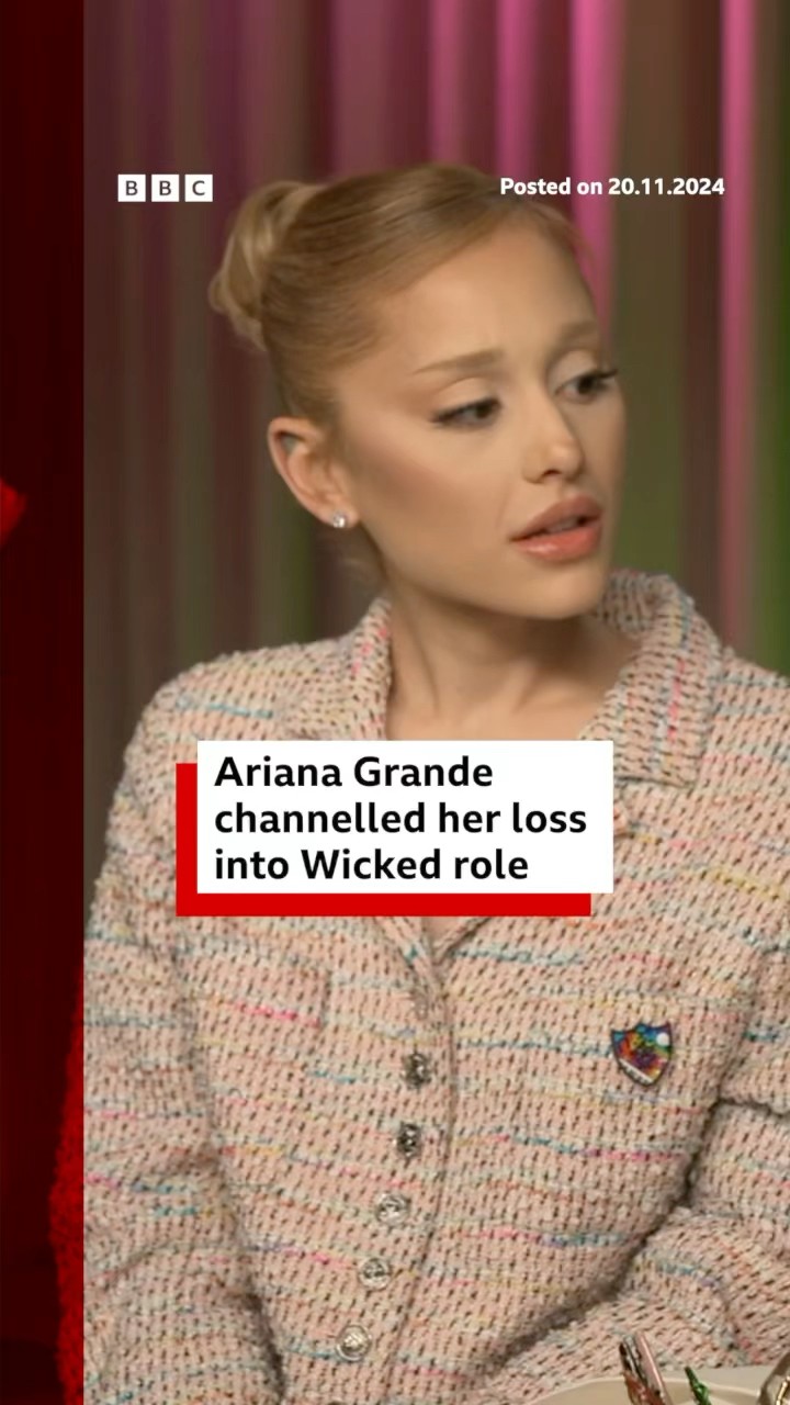 Ariana Grande channelled her loss into Wicked role. #ArianaGrande #Wicked #BBCNews