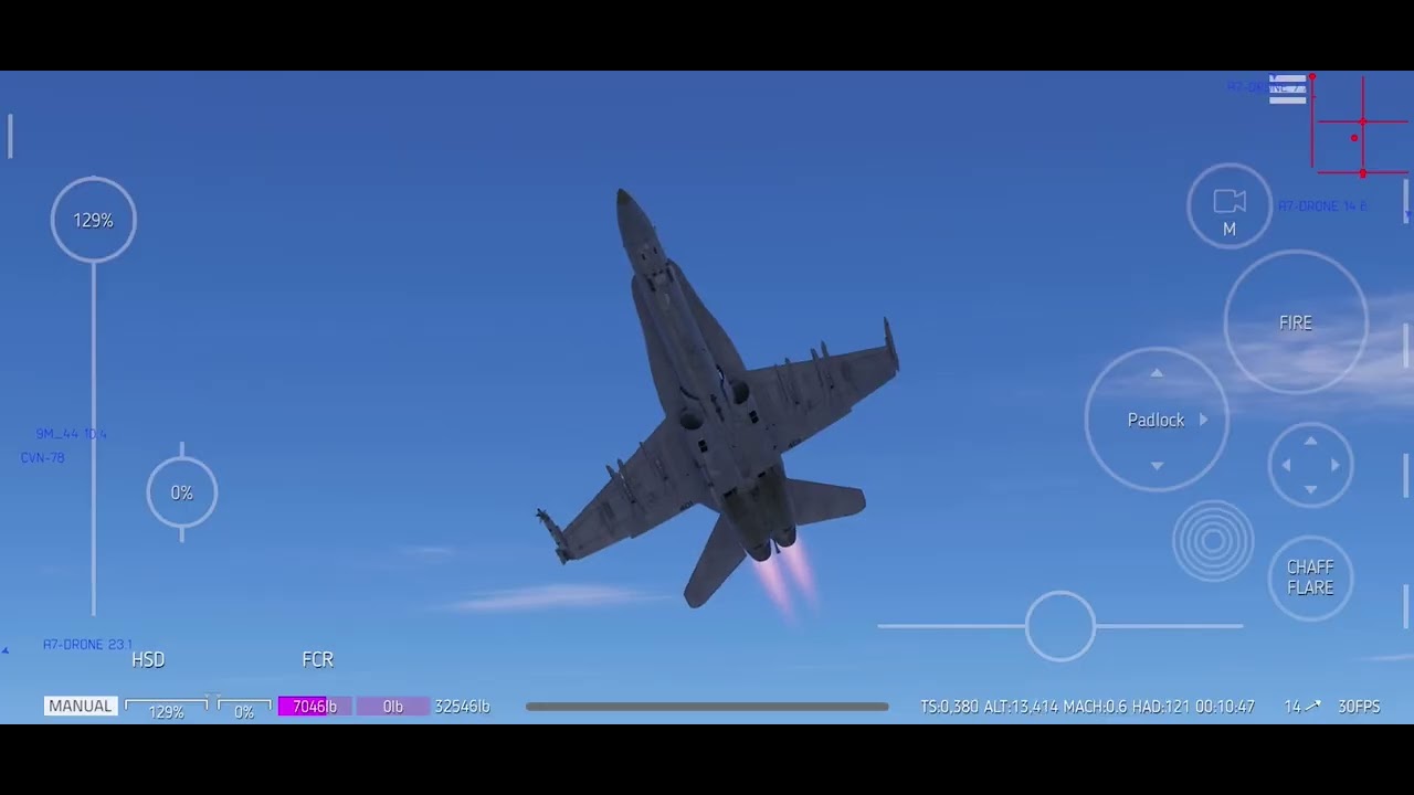 Flying the F/A-18 in CarrierLangingHD on IOS