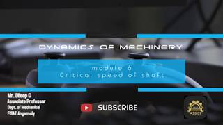 ASAP Online class | DOM S6 | Module 6 | Critical speed of shaft, tortional Vibrations- problems