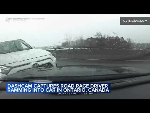 Dashcam video captures driver try to ram car off bridge in road-rage incident