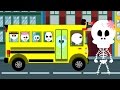 Skeleton Wheeels On The Bus Go Round And Round | Halloween Nursery Rhymes Song