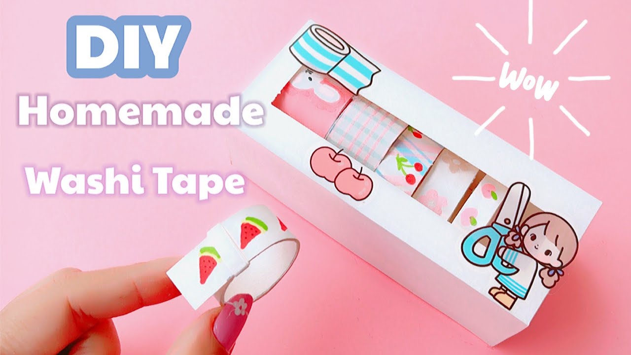 DIY Homemade Washi Tape without Glue & Double sided tape / Journal Washi  Tape Idea / Paper Craft 