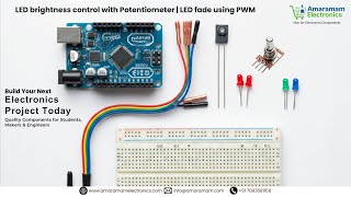 LED brightness control with Potentiometer | LED fade using PWM