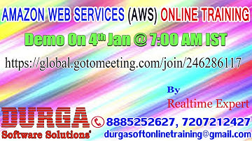 AWS(Amazon Web Services) Online Training by RealTime Expert  Demo on 4th Jan @7:00 AM IST